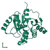 Monomeric assembly 2 of PDB entry 5s3d coloured by chemically distinct molecules, front view.