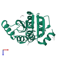 Papain-like protease nsp3 in PDB entry 5s3d, assembly 1, top view.