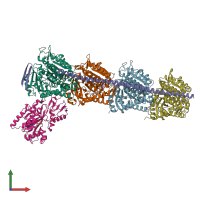 PDB entry 5s4v coloured by chain, front view.