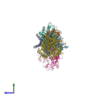 PDB entry 5s4v coloured by chain, side view.