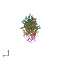 PDB entry 5s50 coloured by chain, side view.