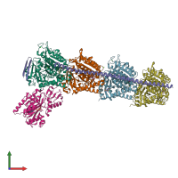 PDB entry 5s5b coloured by chain, front view.