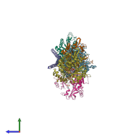 PDB entry 5s5b coloured by chain, side view.