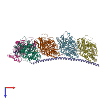 PDB entry 5s5b coloured by chain, top view.