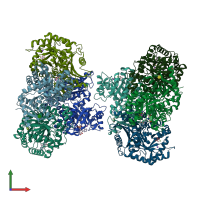 PDB entry 5sc8 coloured by chain, front view.