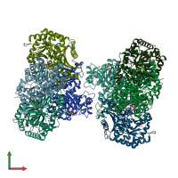 PDB entry 5scf coloured by chain, front view.