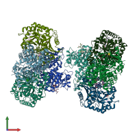 PDB entry 5sci coloured by chain, front view.