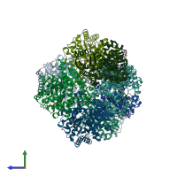 PDB entry 5sck coloured by chain, side view.