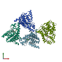 PDB entry 5se7 coloured by chain, front view.