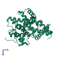 cAMP and cAMP-inhibited cGMP 3',5'-cyclic phosphodiesterase 10A in PDB entry 5sev, assembly 1, top view.