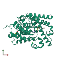 PDB entry 5shy coloured by chain, front view.