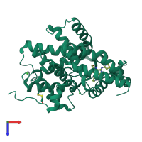 PDB entry 5shy coloured by chain, top view.