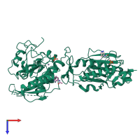 PDB entry 5sl4 coloured by chain, top view.