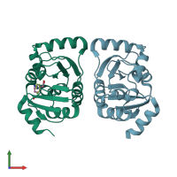 PDB entry 5soi coloured by chain, front view.