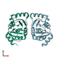 PDB entry 5son coloured by chain, front view.