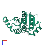 Papain-like protease nsp3 in PDB entry 5son, assembly 1, top view.