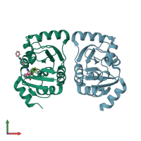 PDB entry 5spb coloured by chain, front view.