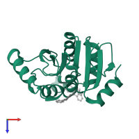 Papain-like protease nsp3 in PDB entry 5spb, assembly 1, top view.