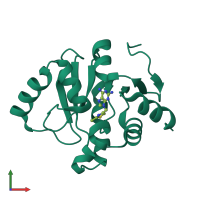 Monomeric assembly 1 of PDB entry 5spf coloured by chemically distinct molecules, front view.