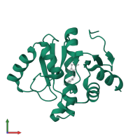 Papain-like protease nsp3 in PDB entry 5spf, assembly 1, front view.