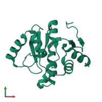 Monomeric assembly 1 of PDB entry 5spo coloured by chemically distinct molecules, front view.