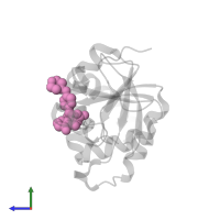 (1S,2S)-4-hydroxy-1-({5-[(oxan-4-yl)amino]pyrazine-2-carbonyl}amino)-2,3-dihydro-1H-indene-2-carboxylic acid in PDB entry 5sqc, assembly 1, side view.