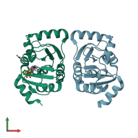 PDB entry 5sqi coloured by chain, front view.