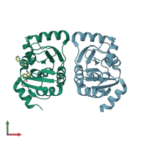 PDB entry 5sqv coloured by chain, front view.