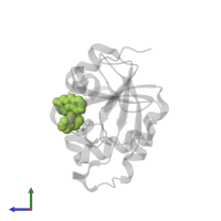 3-[(3S)-1-(7-fluoro-9H-pyrimido[4,5-b]indol-4-yl)pyrrolidin-3-yl]-1,3-oxazolidin-2-one in PDB entry 5srs, assembly 1, side view.