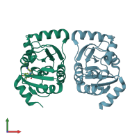 PDB entry 5ss1 coloured by chain, front view.