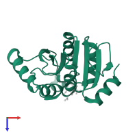 Papain-like protease nsp3 in PDB entry 5ss2, assembly 1, top view.