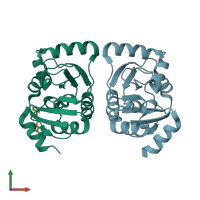 PDB entry 5ss4 coloured by chain, front view.