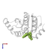 (3S)-3-(4-bromophenyl)-3-[(6-fluoro-1H-benzimidazole-4-carbonyl)amino]propanoic acid in PDB entry 5ss5, assembly 1, top view.