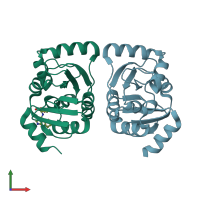 PDB entry 5sse coloured by chain, front view.
