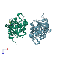 PDB entry 5ssl coloured by chain, top view.
