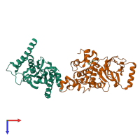 PDB entry 5sts coloured by chain, top view.