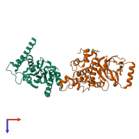 PDB entry 5stt coloured by chain, top view.