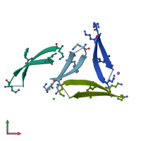 PDB entry 5sus coloured by chain, front view.