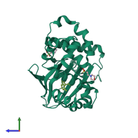 PDB entry 5suw coloured by chain, side view.
