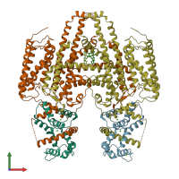 PDB entry 5sy1 coloured by chain, front view.