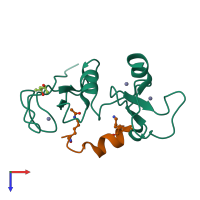 PDB entry 5szc coloured by chain, top view.