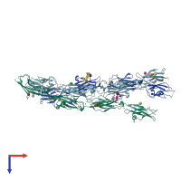 PDB entry 5szr coloured by chain, top view.