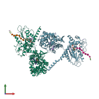 PDB entry 5t0a coloured by chain, front view.