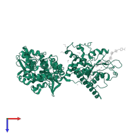 Maltose/maltodextrin-binding periplasmic protein in PDB entry 5t0a, assembly 1, top view.