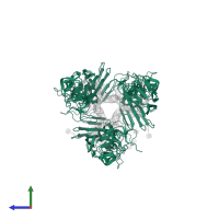 Hemagglutinin in PDB entry 5t0d, assembly 1, side view.