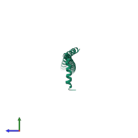 PDB entry 5t8n coloured by chain, side view.