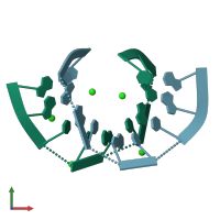 PDB entry 5tdk coloured by chain, front view.