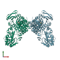 PDB entry 5te1 coloured by chain, front view.
