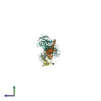 PDB entry 5tg8 coloured by chain, side view.