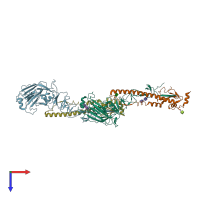 PDB entry 5tg8 coloured by chain, top view.